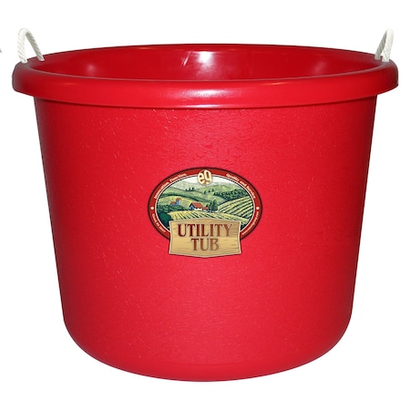 Emsco Group Utility Tub, 17.5 Gallon Bucket, For Maintenance Cleaning Growing and More, Picker Red 2652-1